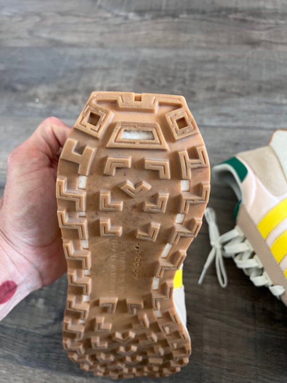 Adidas Cream/Yellow/Green Sneakers – Men’s Size 10.5 - Picture 7 of 8